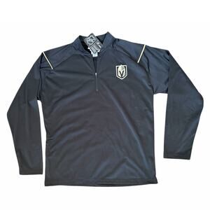 NHL Vegas Golden Knights 1/4 Zip Black Pullover Long Sleeve Top Sz XL NWT Hockey
